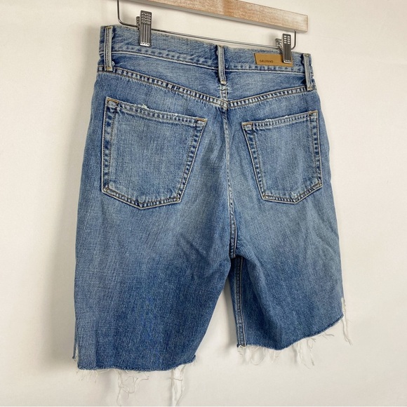 Revolve Grlfrnd Step It‎ Up Distressed Bermuda Denim Shorts 25 High Rise Marjan - Picture 7 of 10